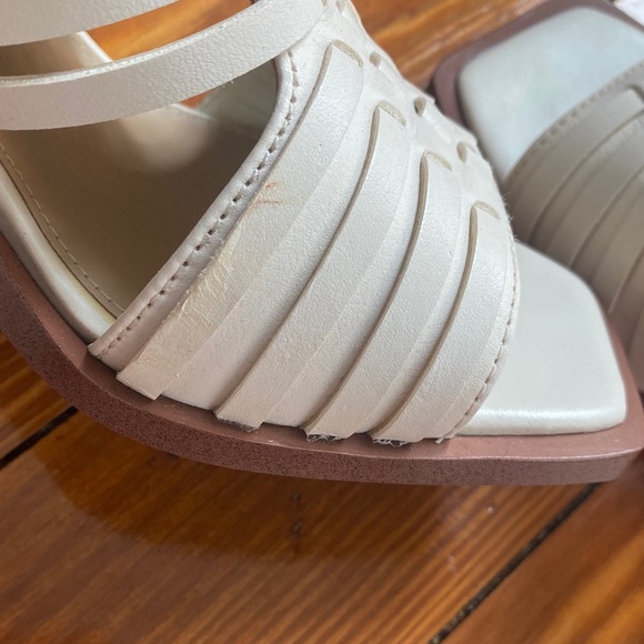 Sam Edelman Ivory Holland Leather Square-toe Huarache Heels Size 7 - Picture 8 of 14